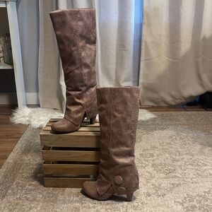Not Rated Tan Heeled Boots